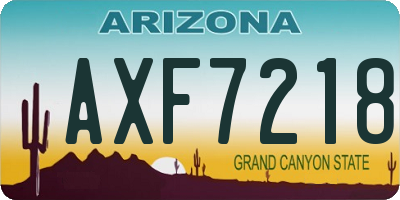 AZ license plate AXF7218