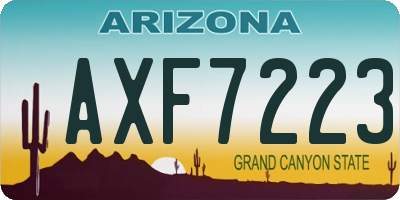 AZ license plate AXF7223