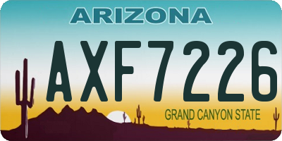 AZ license plate AXF7226