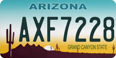 AZ license plate AXF7228