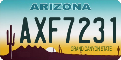 AZ license plate AXF7231