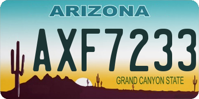 AZ license plate AXF7233