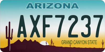 AZ license plate AXF7237