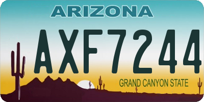 AZ license plate AXF7244