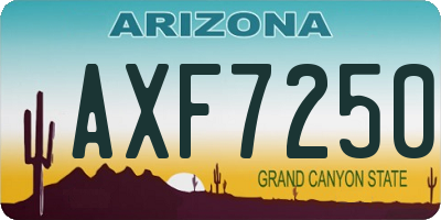 AZ license plate AXF7250