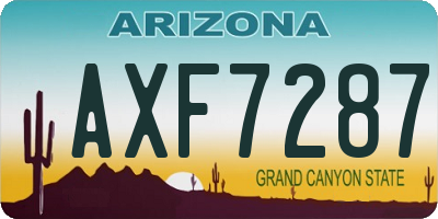AZ license plate AXF7287