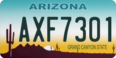 AZ license plate AXF7301