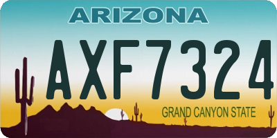 AZ license plate AXF7324