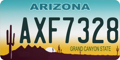 AZ license plate AXF7328