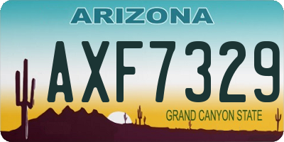 AZ license plate AXF7329