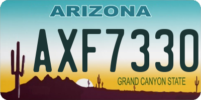 AZ license plate AXF7330