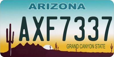 AZ license plate AXF7337