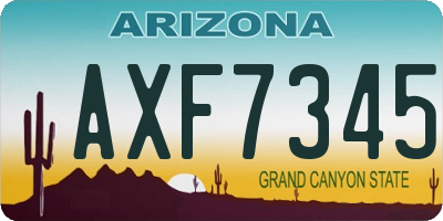 AZ license plate AXF7345