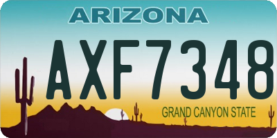 AZ license plate AXF7348