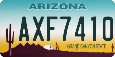 AZ license plate AXF7410