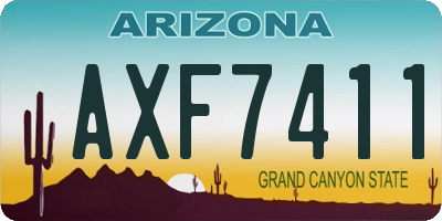 AZ license plate AXF7411