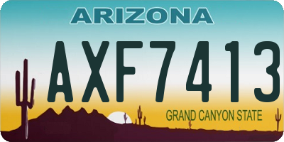 AZ license plate AXF7413