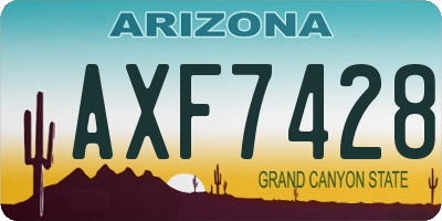 AZ license plate AXF7428
