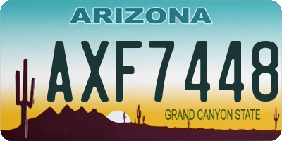 AZ license plate AXF7448