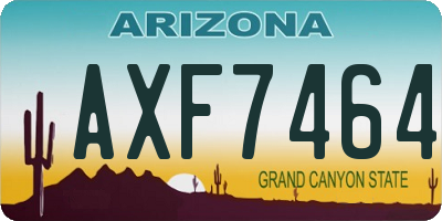 AZ license plate AXF7464