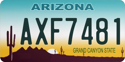 AZ license plate AXF7481