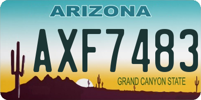 AZ license plate AXF7483