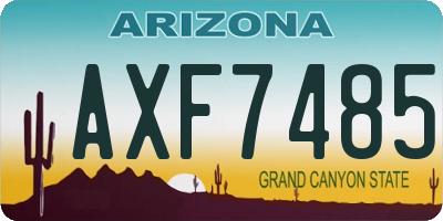 AZ license plate AXF7485