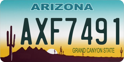 AZ license plate AXF7491