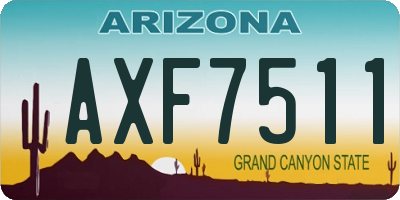 AZ license plate AXF7511