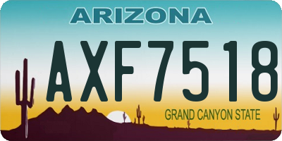 AZ license plate AXF7518
