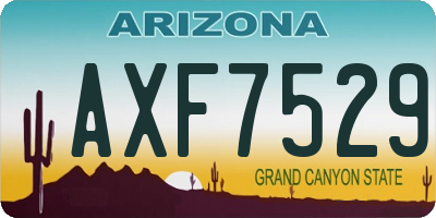 AZ license plate AXF7529