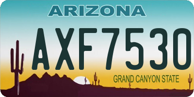 AZ license plate AXF7530
