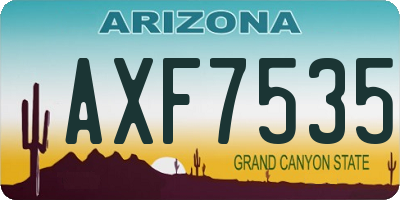 AZ license plate AXF7535