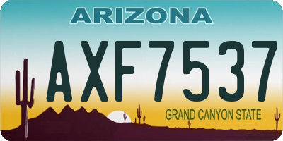 AZ license plate AXF7537