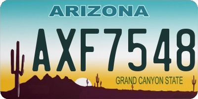AZ license plate AXF7548