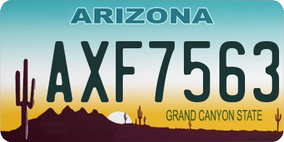 AZ license plate AXF7563