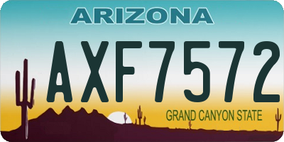 AZ license plate AXF7572