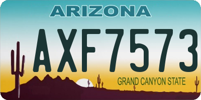 AZ license plate AXF7573