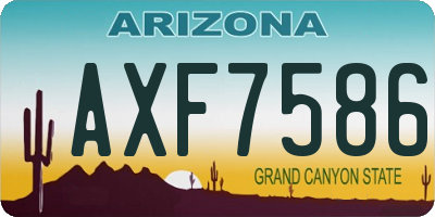 AZ license plate AXF7586