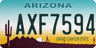 AZ license plate AXF7594