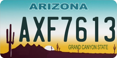 AZ license plate AXF7613
