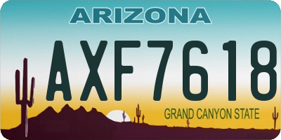 AZ license plate AXF7618