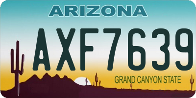 AZ license plate AXF7639