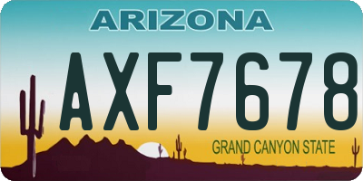 AZ license plate AXF7678