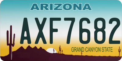 AZ license plate AXF7682