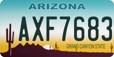 AZ license plate AXF7683