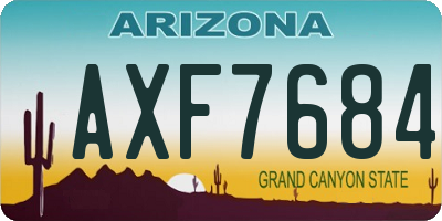 AZ license plate AXF7684