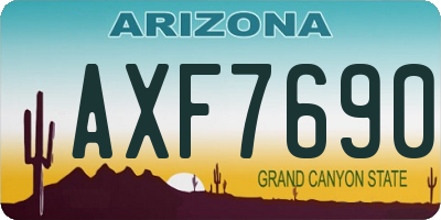 AZ license plate AXF7690