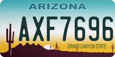 AZ license plate AXF7696