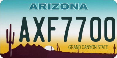 AZ license plate AXF7700